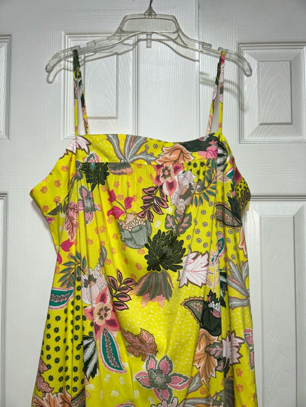 💗NWT LOFT Yellow Floral Strappy Flounce Midi Dress - Size 14 - Picture 4 of 9